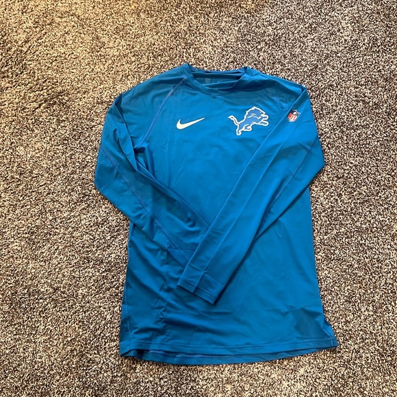 Nike Other - Detroit Lions Nike Blue On Field Apparel Performance Long Sleeve Shirt - Medium